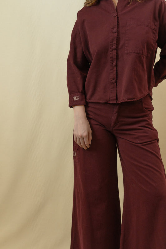 Camisa Fluir con tu Esencia Borgoña