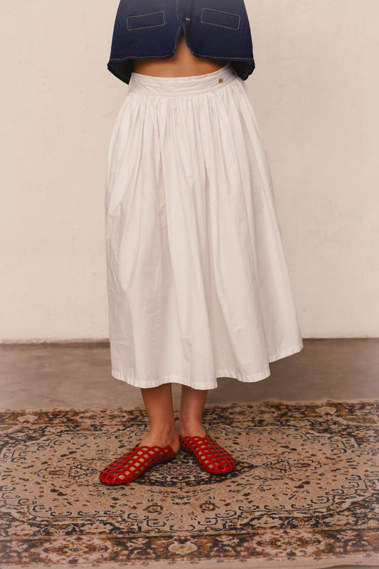 Falda Pradera Larga Crema