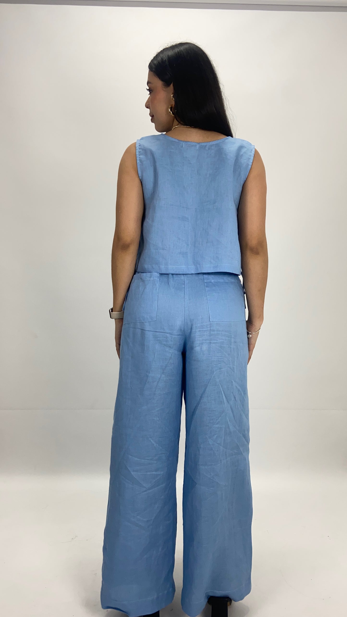 Set Atenas lino azul