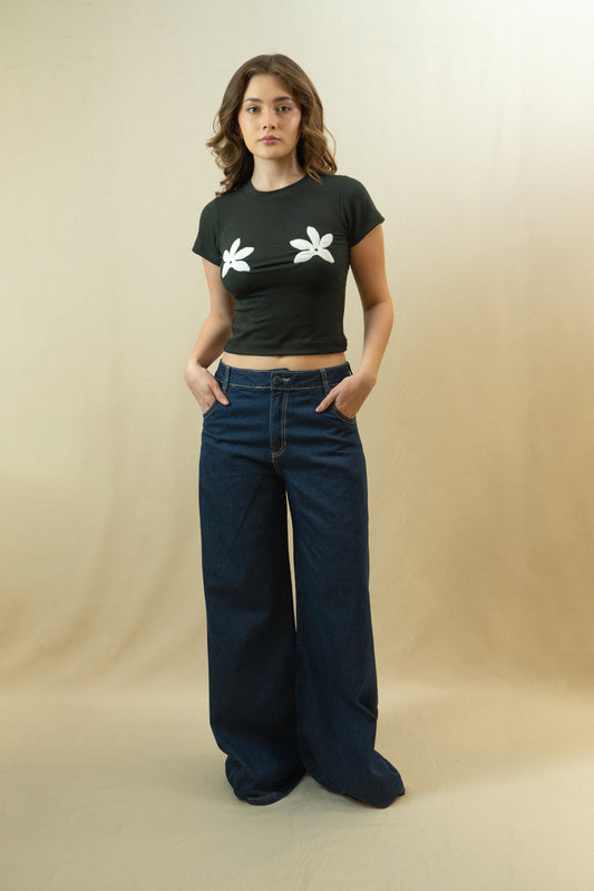 Pantalón Valiente denim oscuro