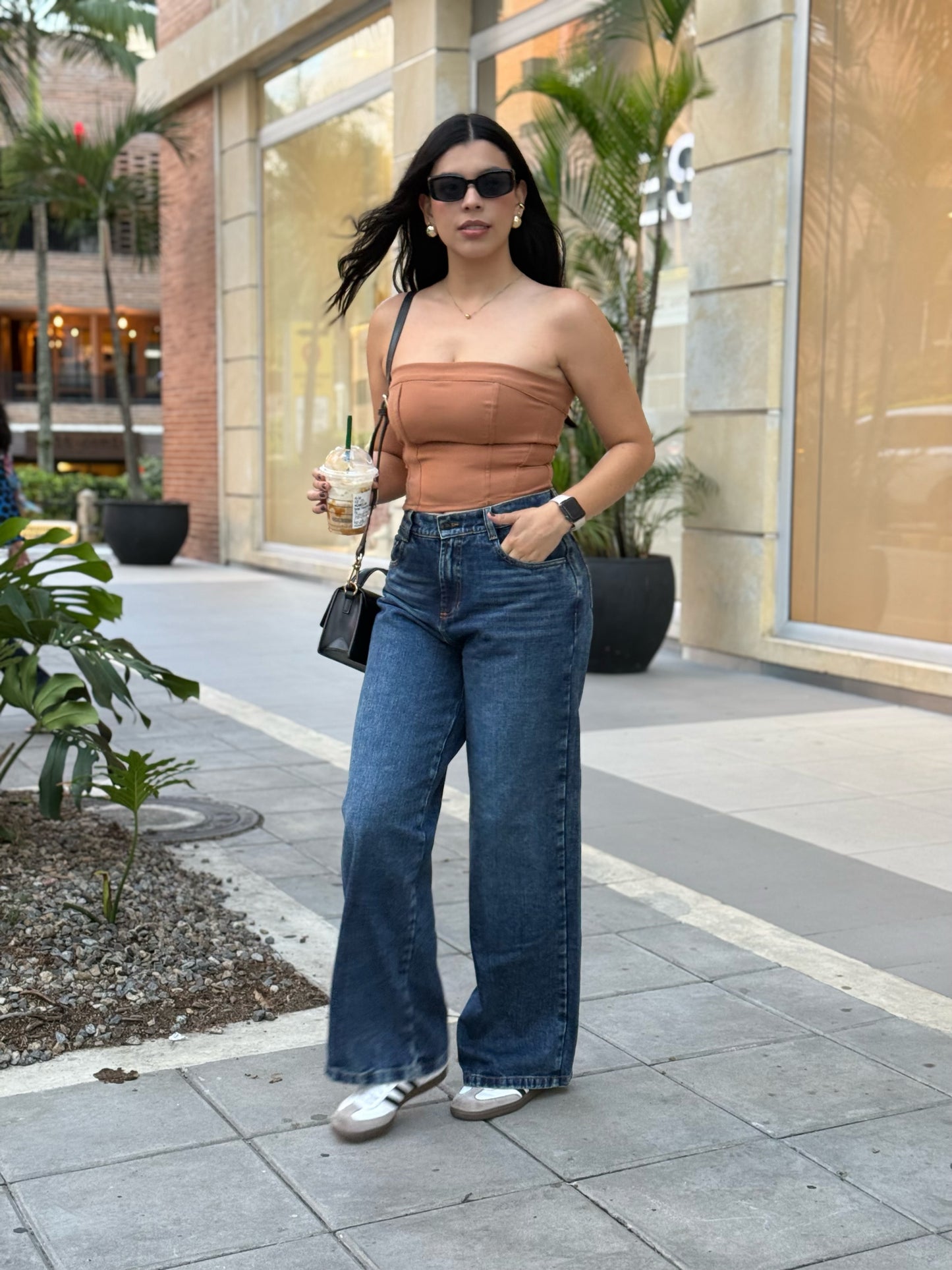 Pantalón Jean Wide Leg Classic Stone