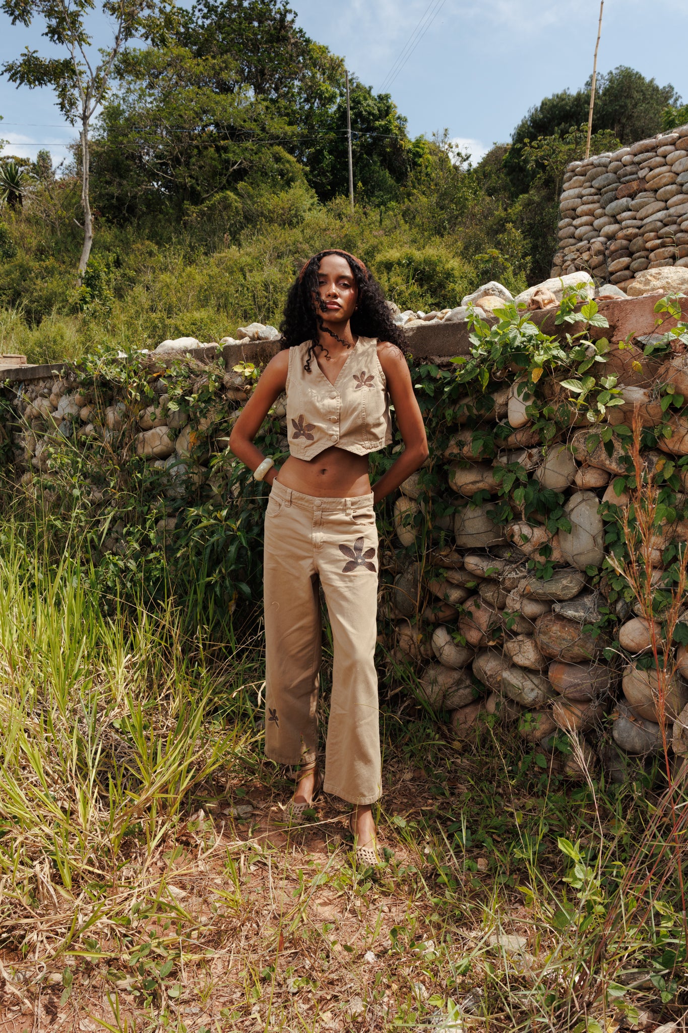 Pantalón Gardenia drill caqui