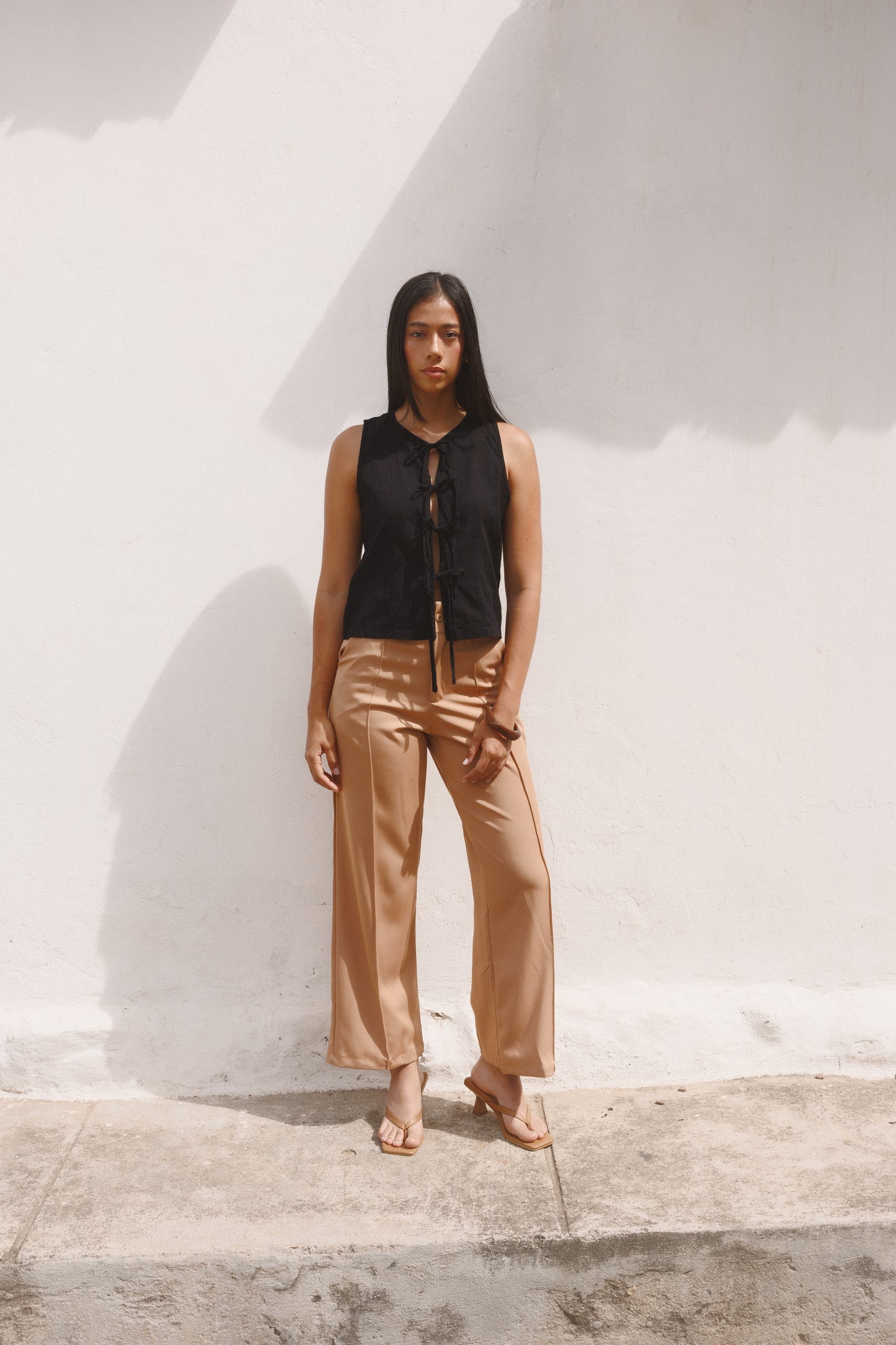 Blusa Bahía lino negra