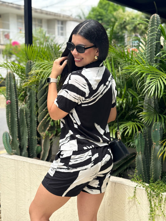 Set Orión estampado negro