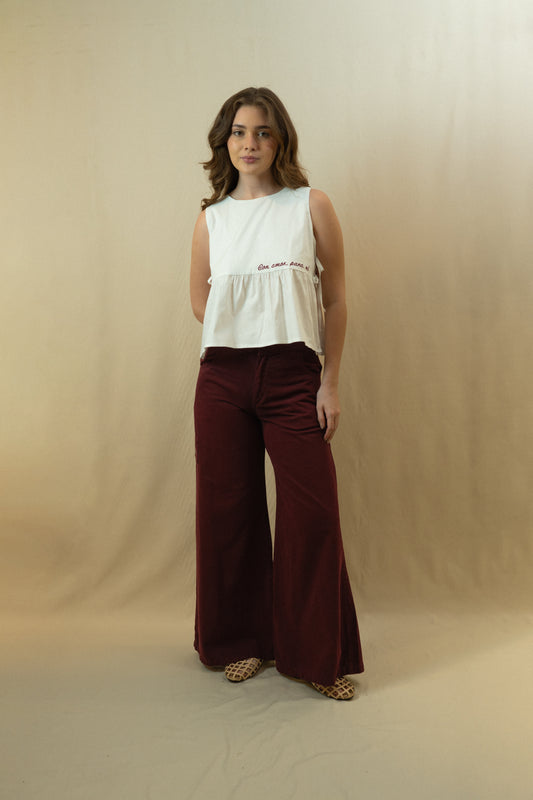 Pantalón Valiente borgoña