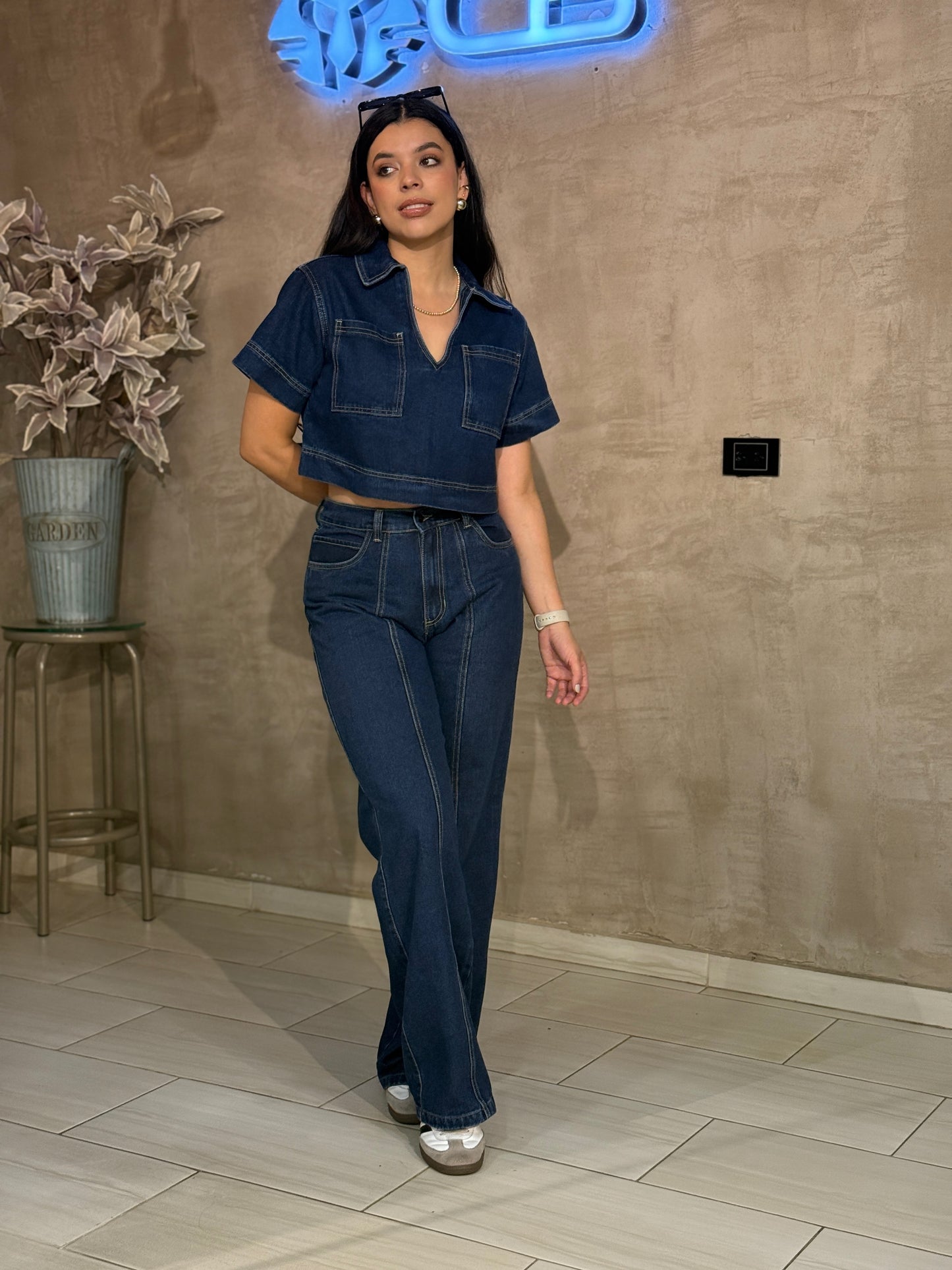 Camisera Nómada denim oscuro