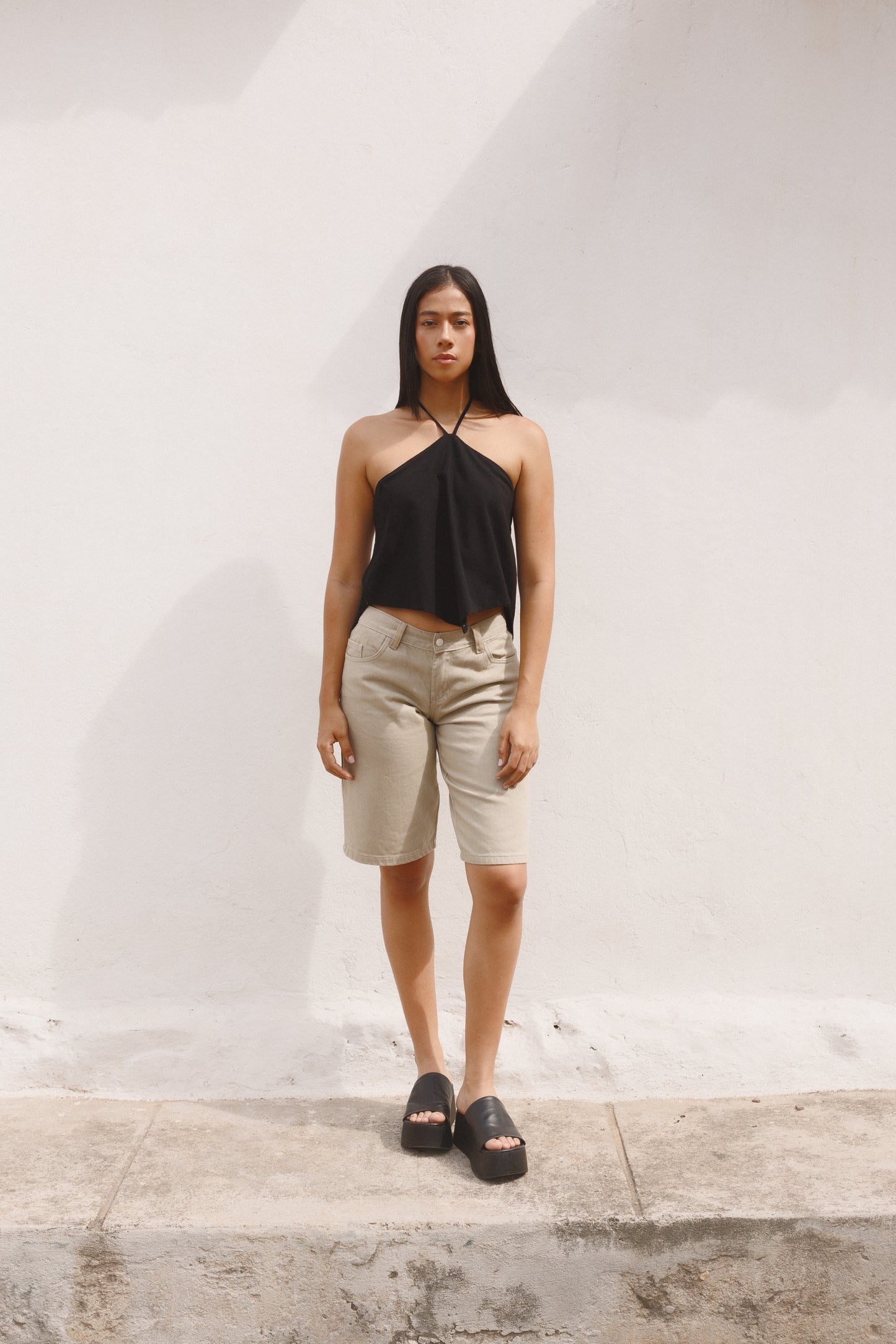 Blusa Amanecer lino rosada negra