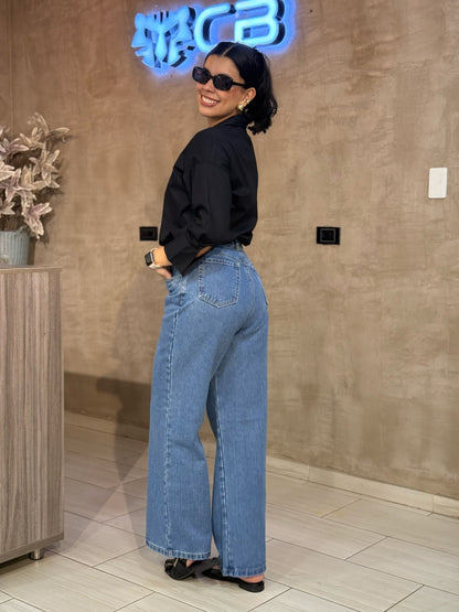 Pantalón Jean Wide Leg Classic medio