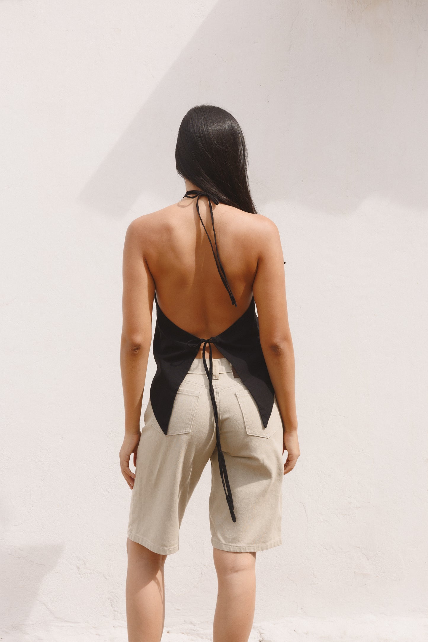 Blusa Amanecer lino rosada negra