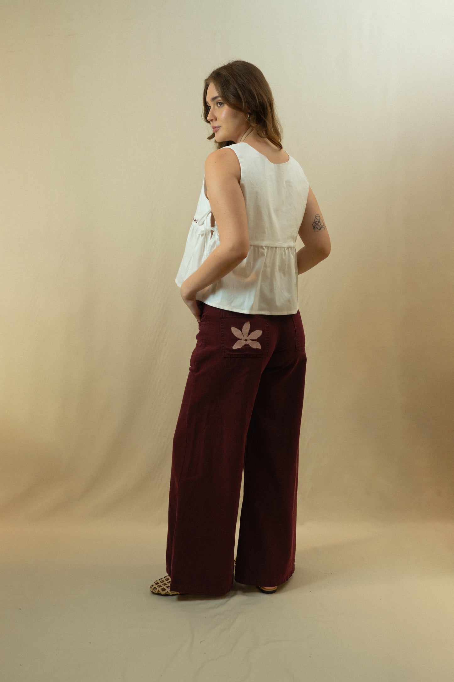 Pantalón Valiente borgoña