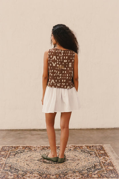 Falda Pradera Corta Crema
