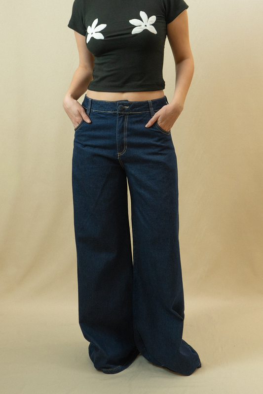 Pantalón Valiente denim oscuro