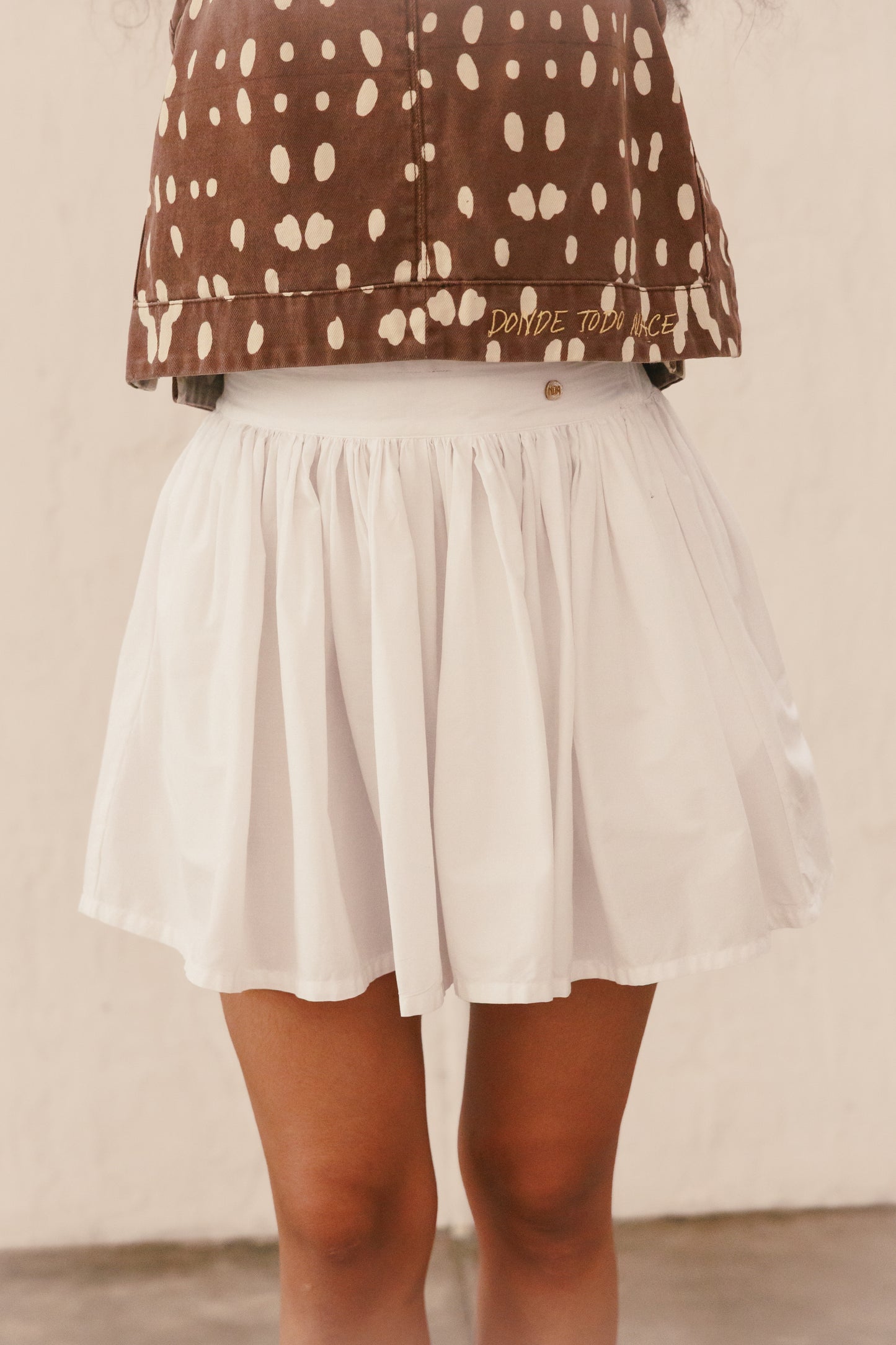 Falda Pradera Corta Crema