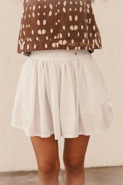 Falda Pradera Corta Crema