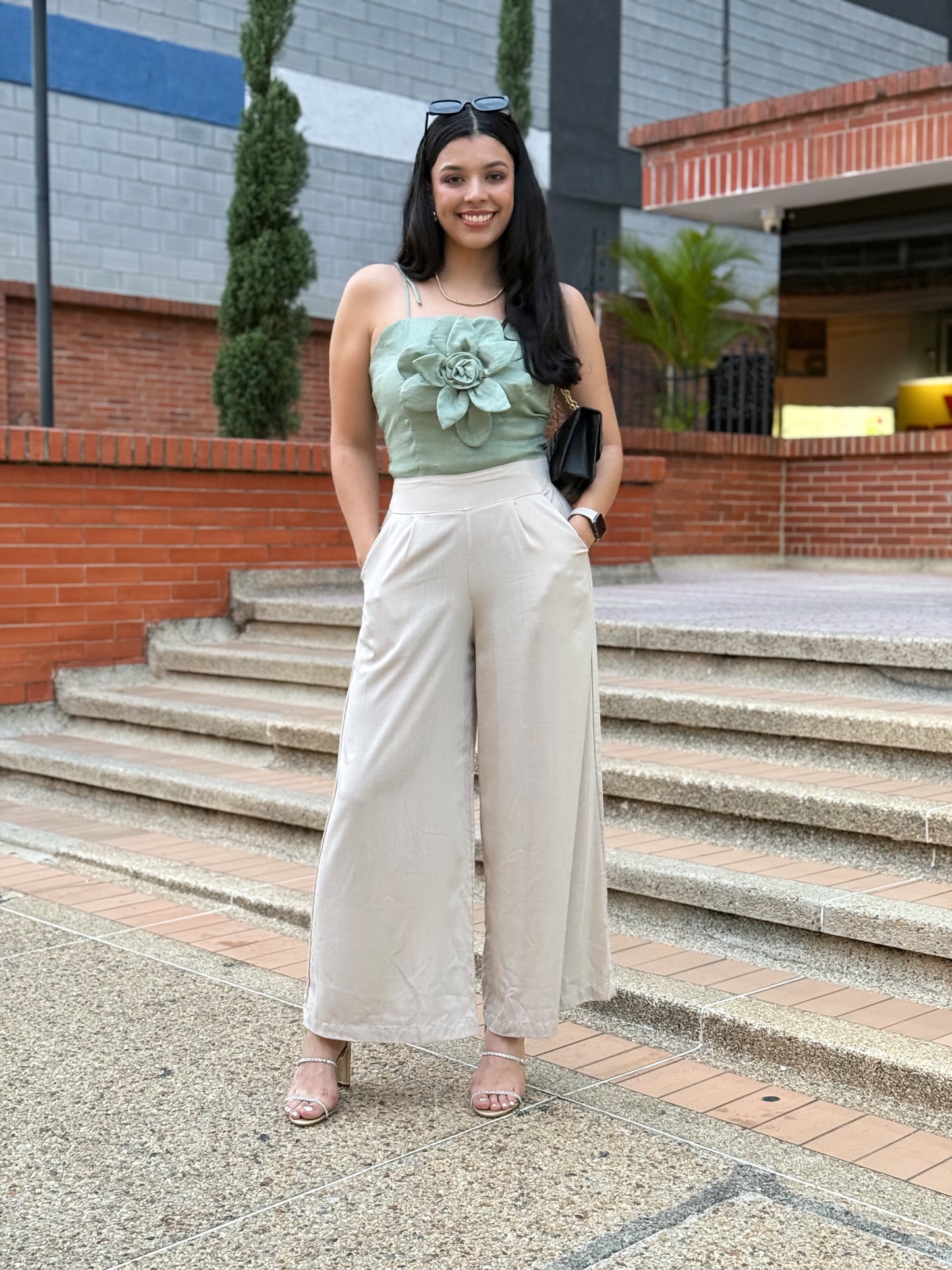 Blusa Lirio en lino Verde