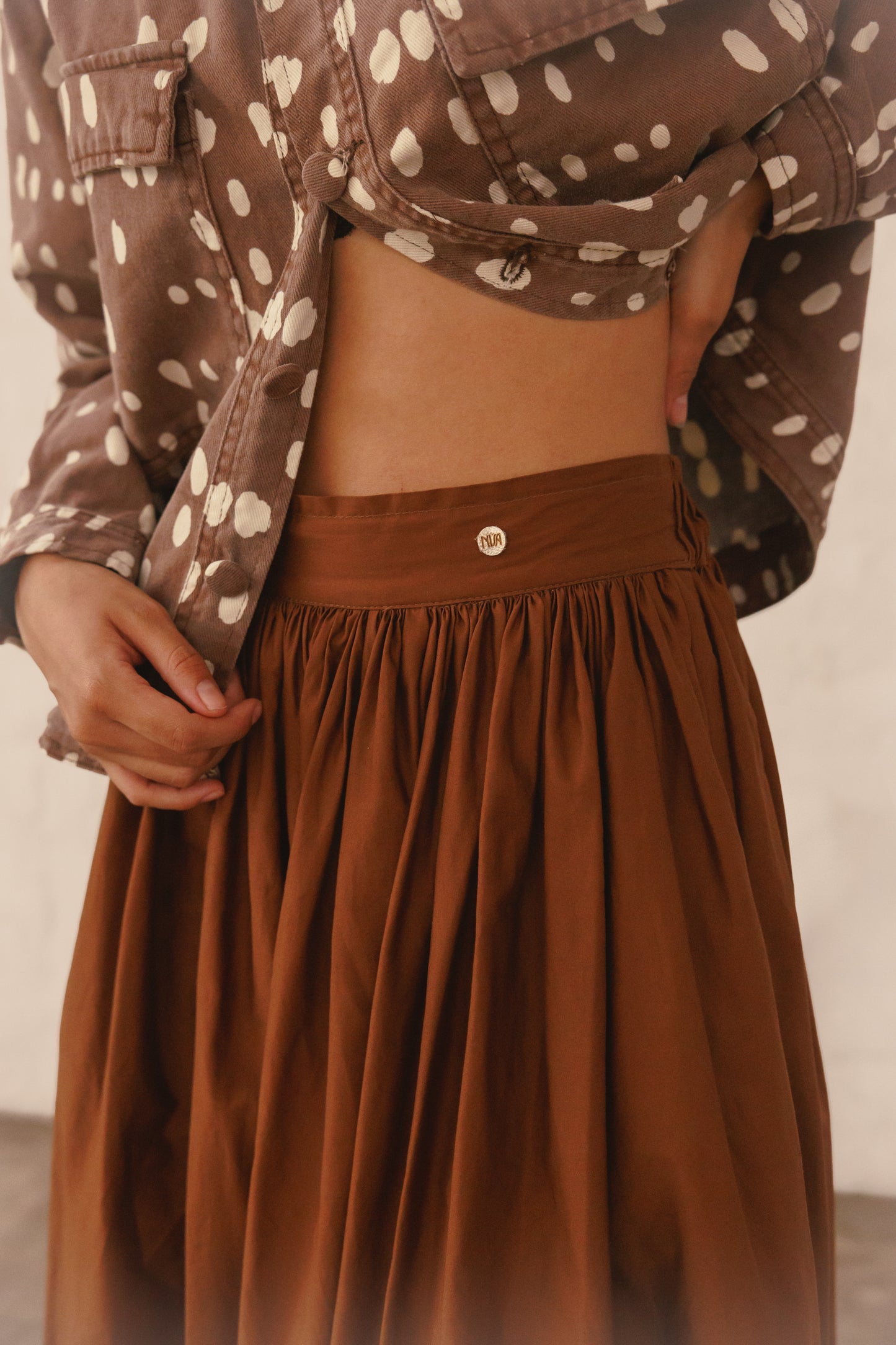 Falda Pradera Larga Café
