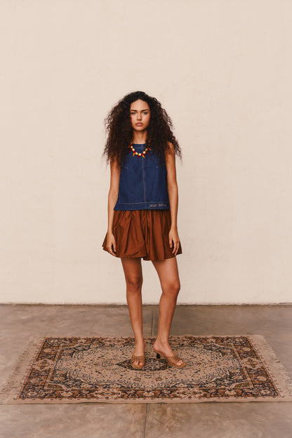Blusa Candela denim oscuro