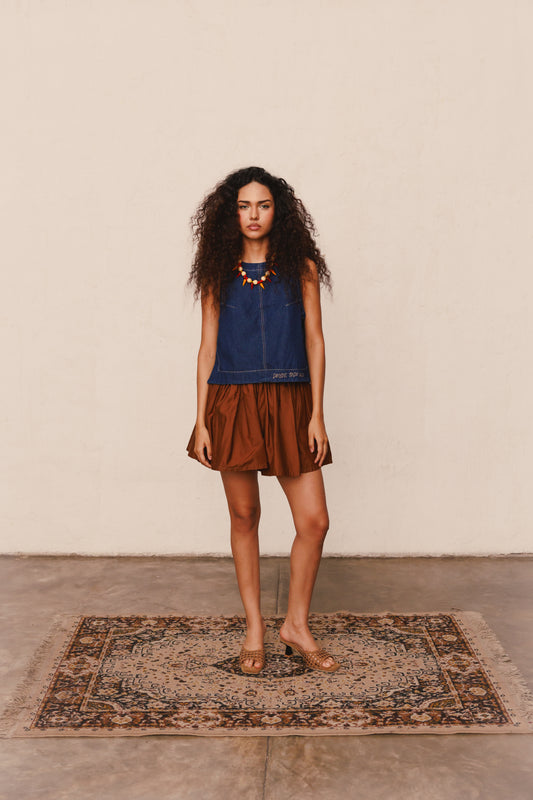 Blusa Candela denim oscuro