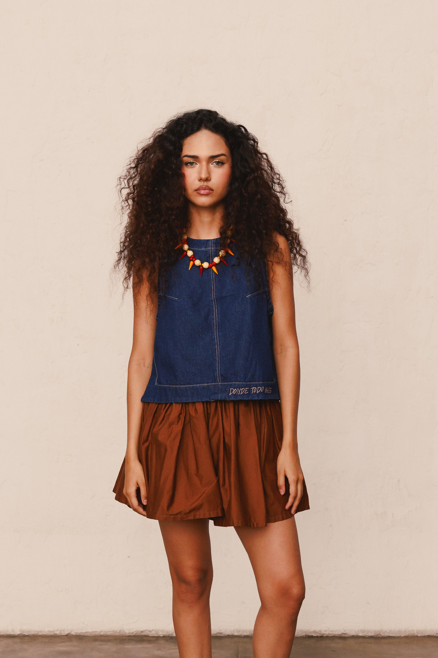 Blusa Candela denim oscuro