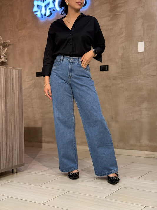 Pantalón Jean Wide Leg Classic medio