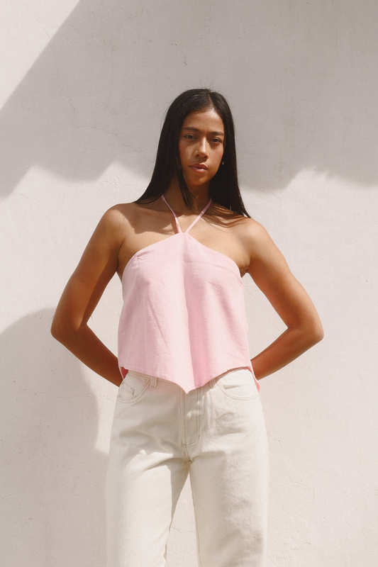 Blusa Amanecer lino rosada