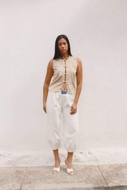 Blusa Tang Lazo lino caqui