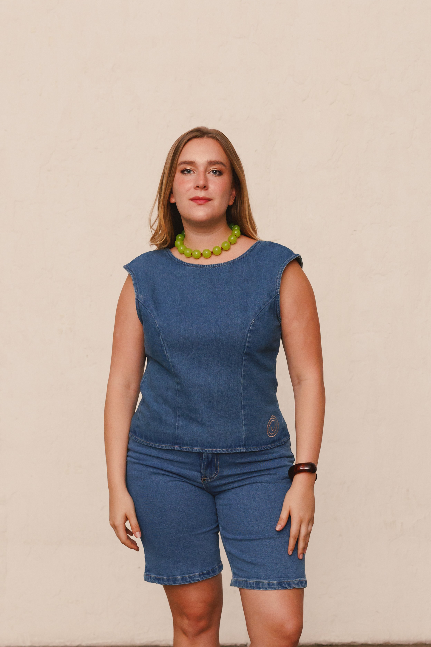 Blusa Caña de Azúcar denim medio