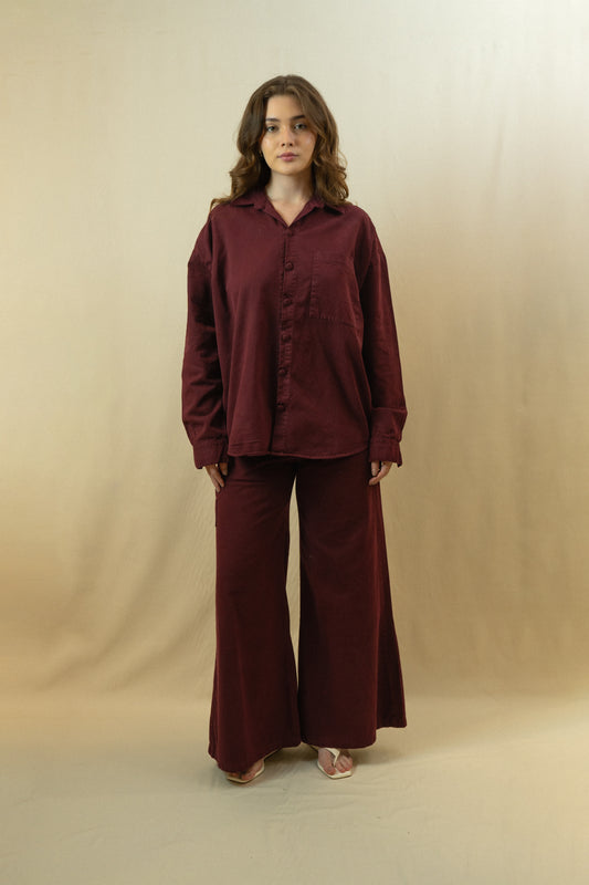 Camisa Fluir con tu Esencia Unisex Borgoña