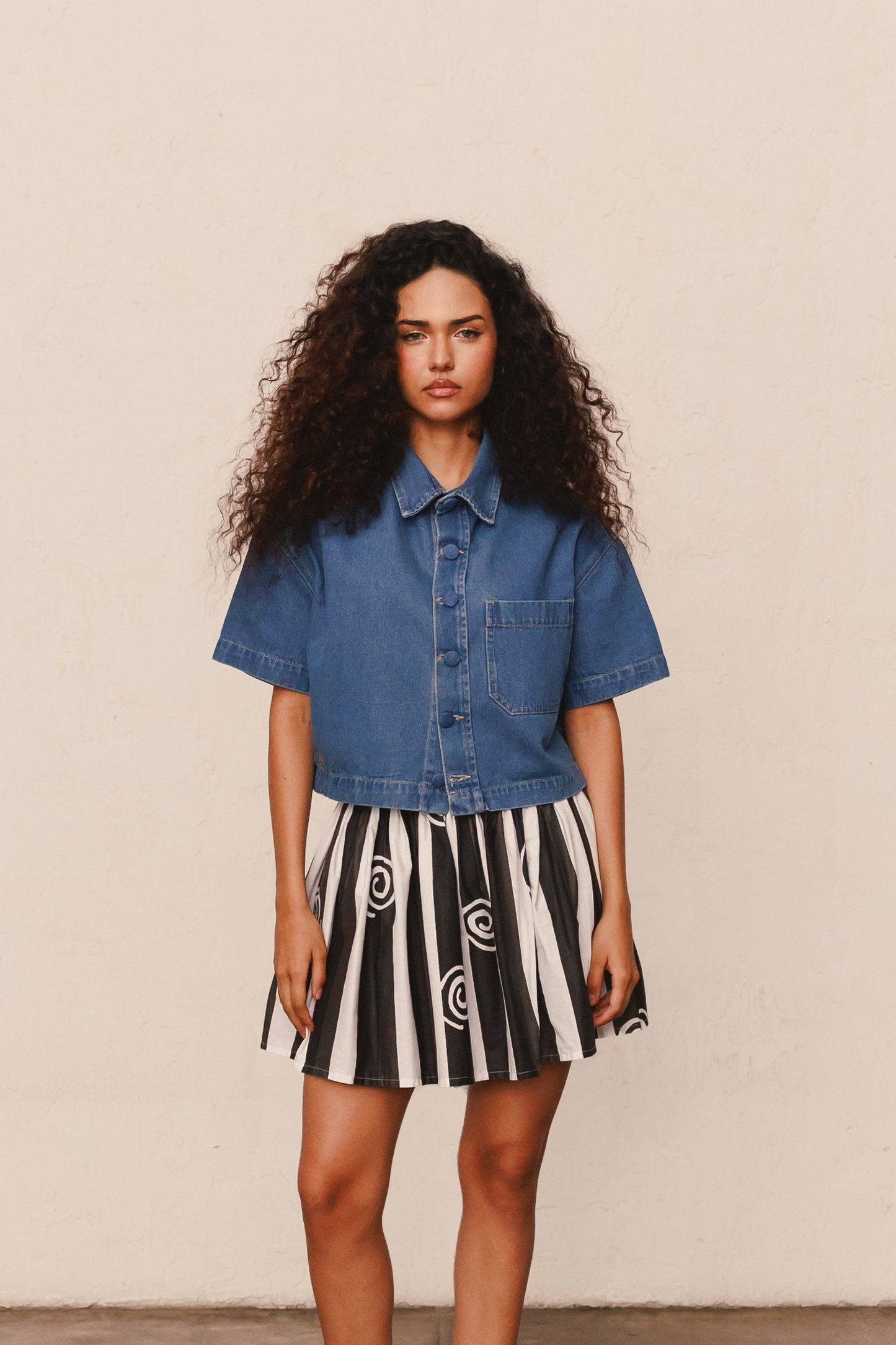 Camisera Raíz denim medio