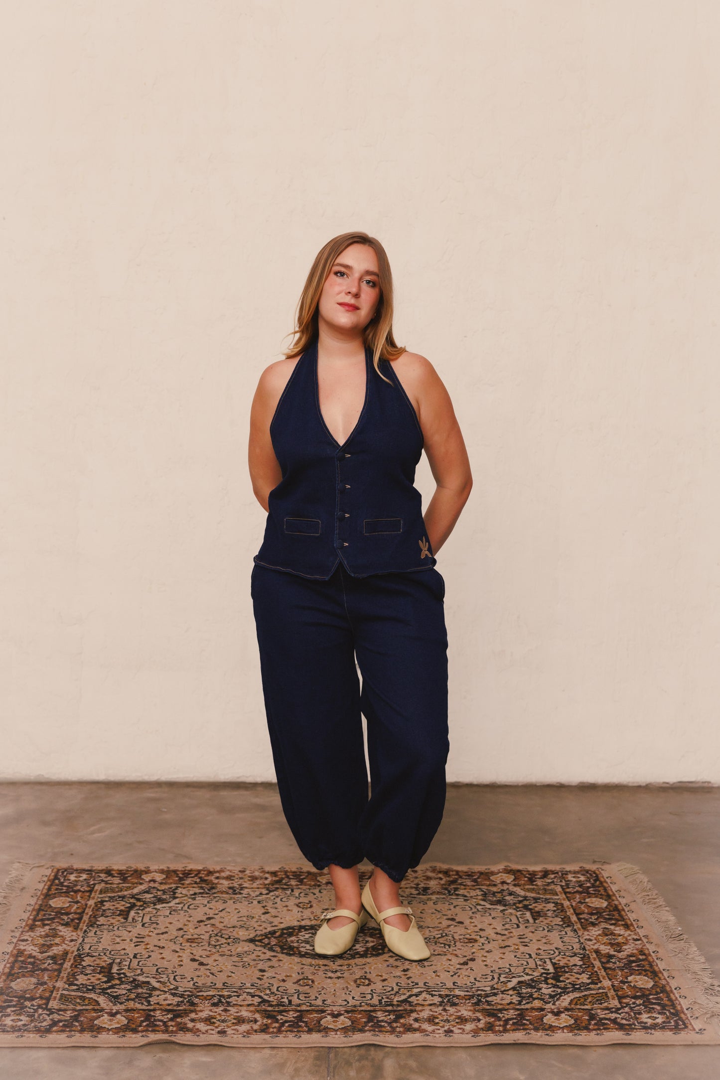 Chaleco Media Luna Denim Oscuro