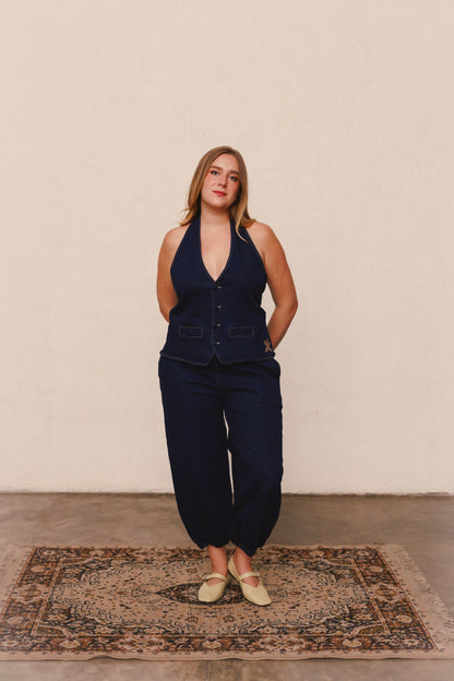 Chaleco Media Luna Denim Oscuro