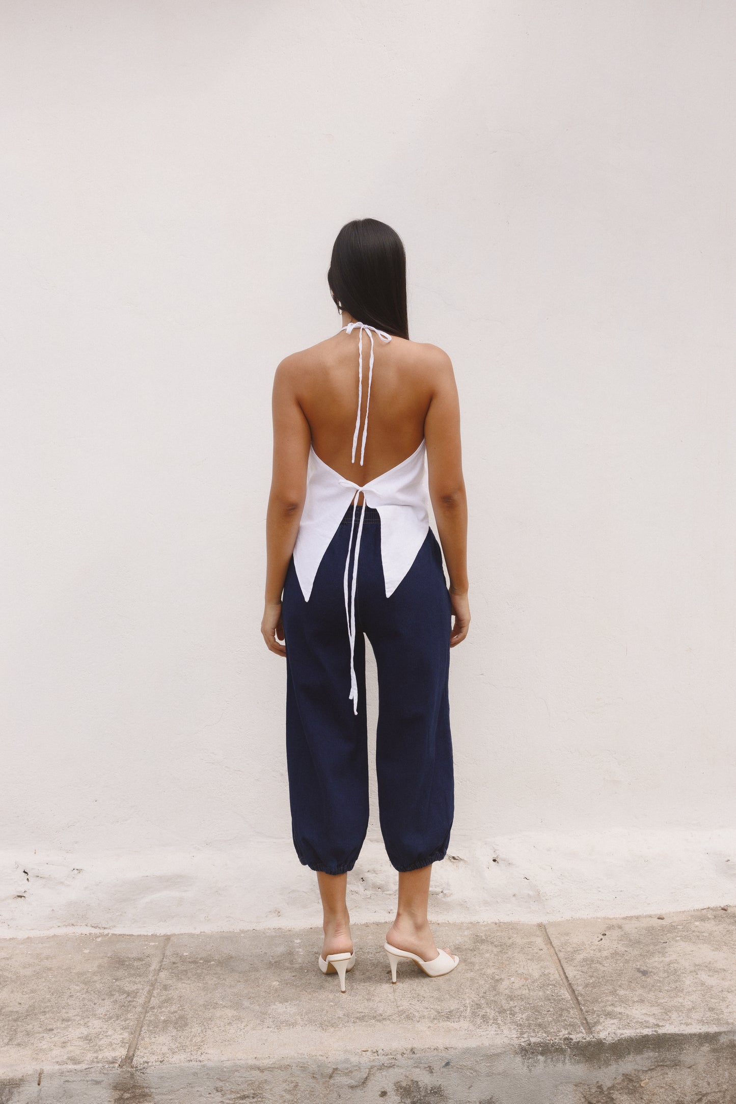Blusa Amanecer lino rosada blanca