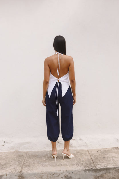 Blusa Amanecer lino rosada blanca
