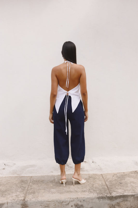 Blusa Amanecer lino rosada blanca