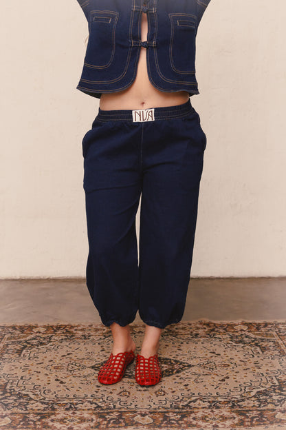Pantalón Balloon Nube denim oscuro