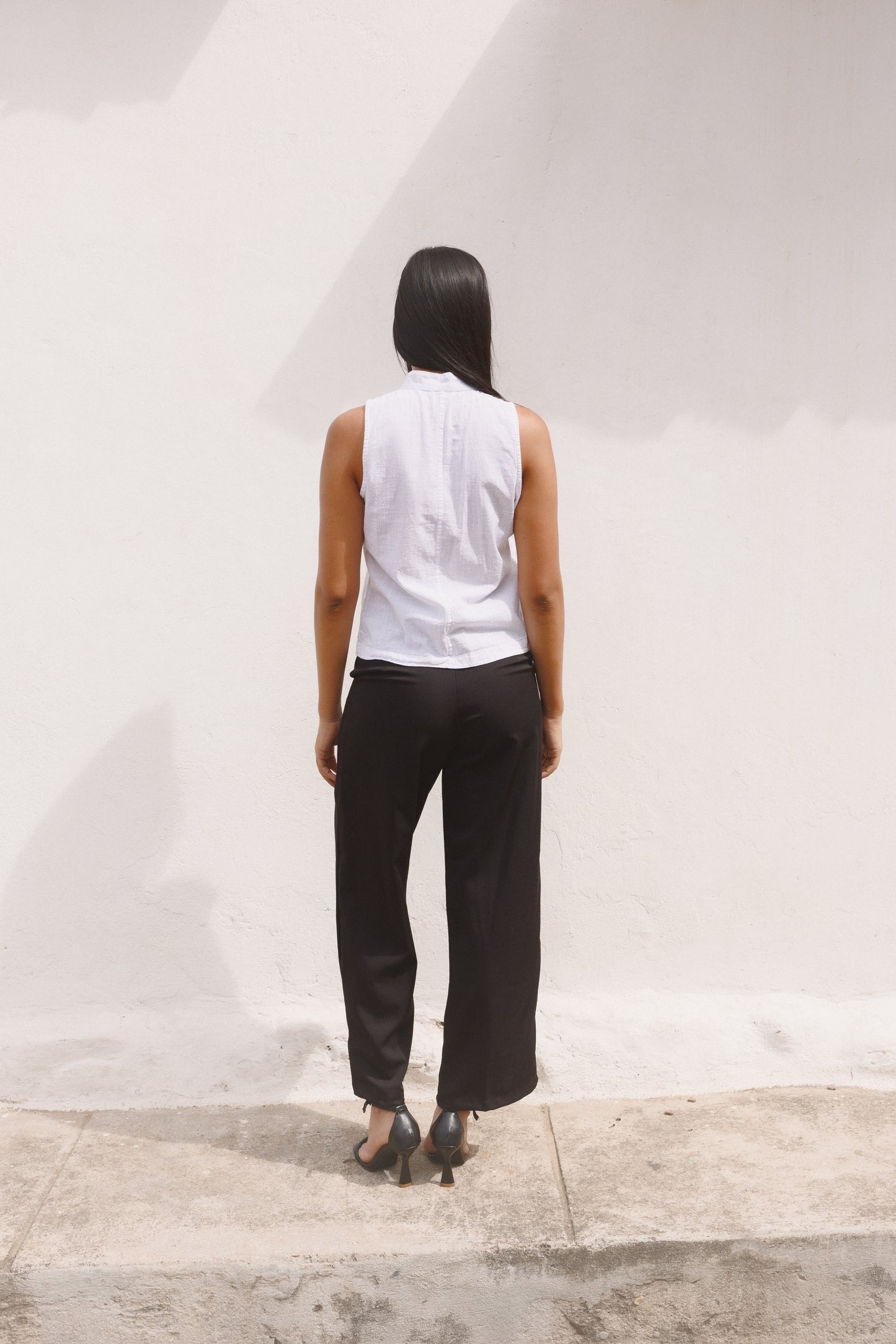 Blusa Tang Lazo lino blanca