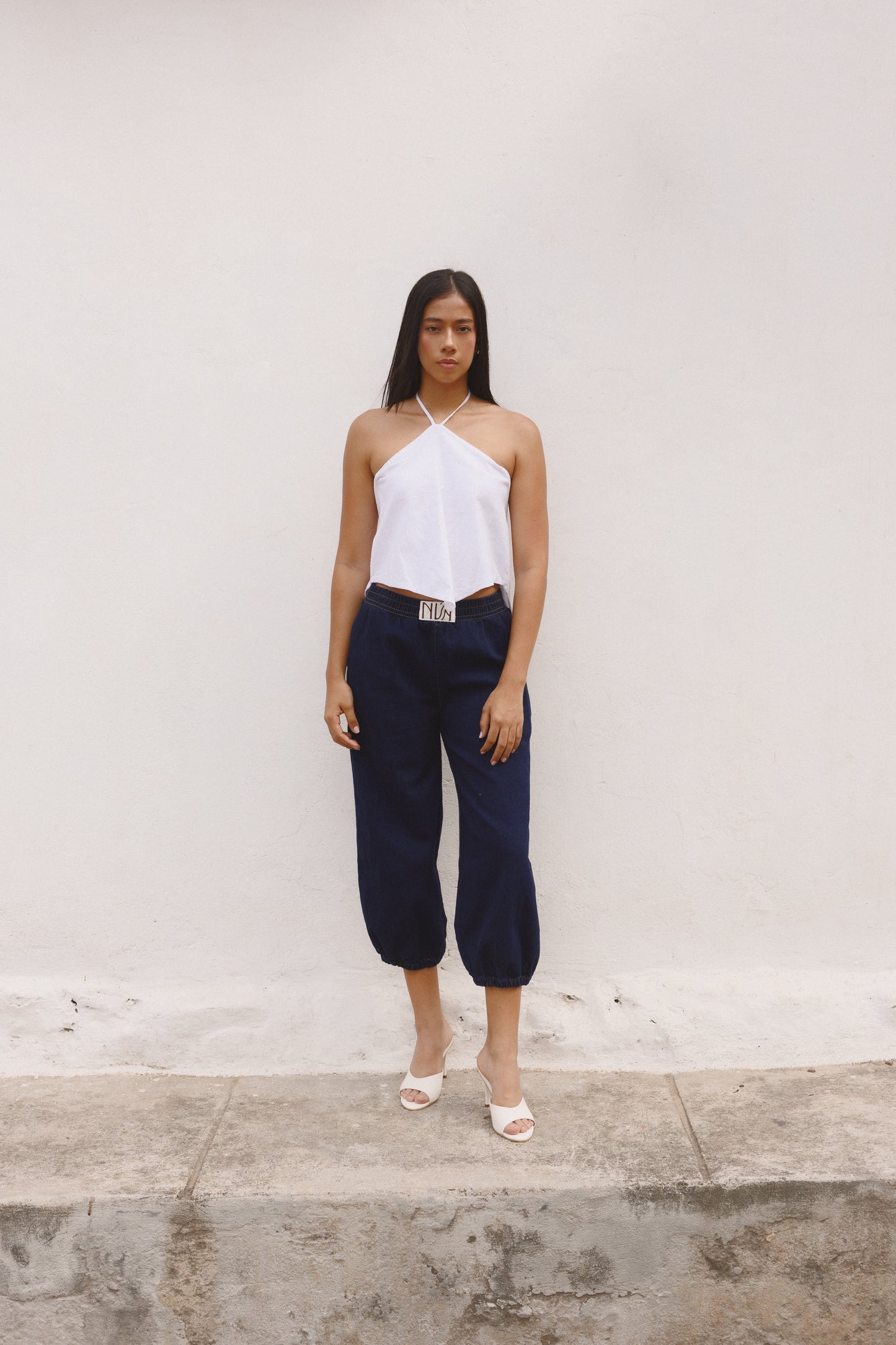 Blusa Amanecer lino rosada blanca