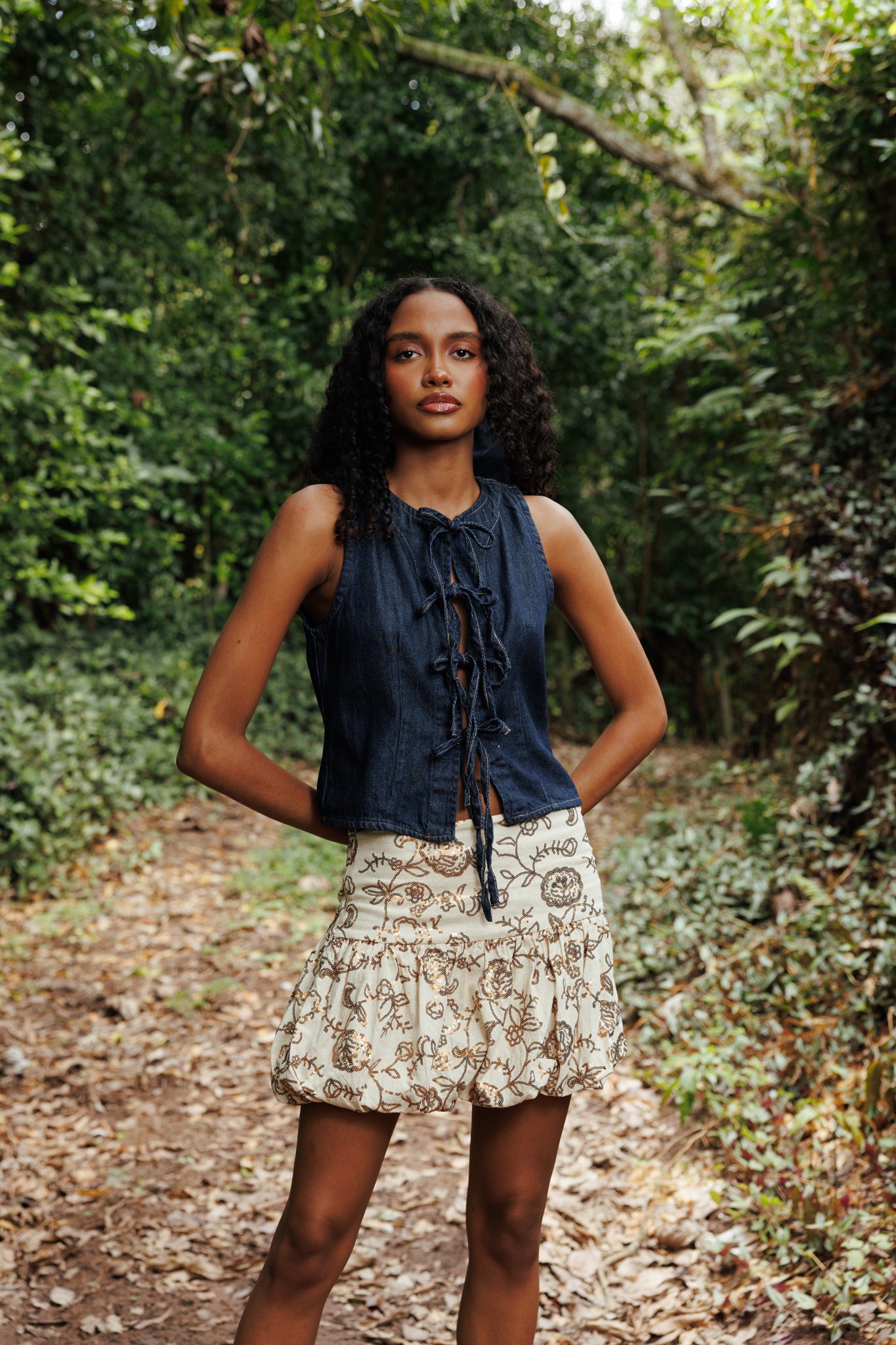 Blusa Bahía denim oscuro