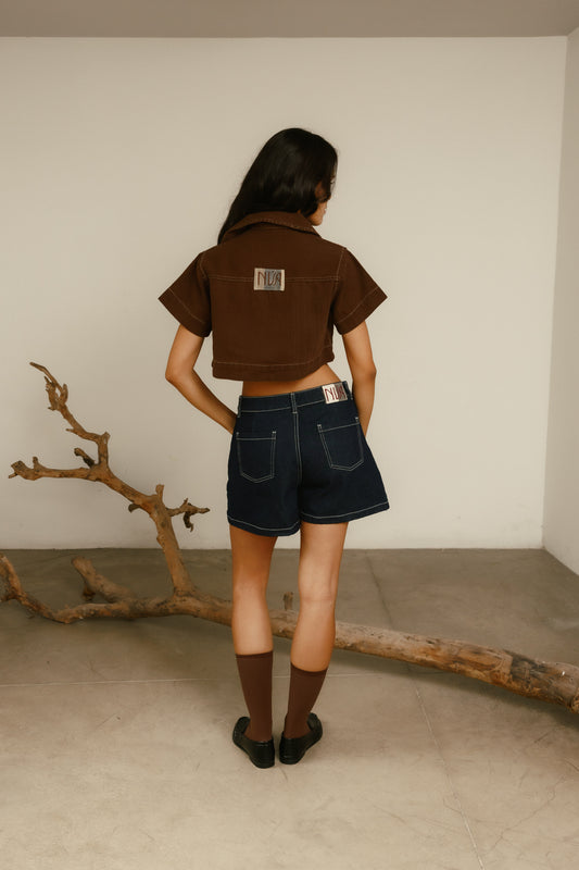 Short Instinto denim oscuro