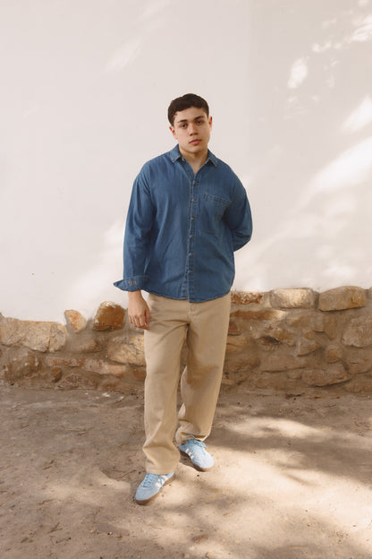 Camisa Fluir con tu Esencia Unisex Denim Medio