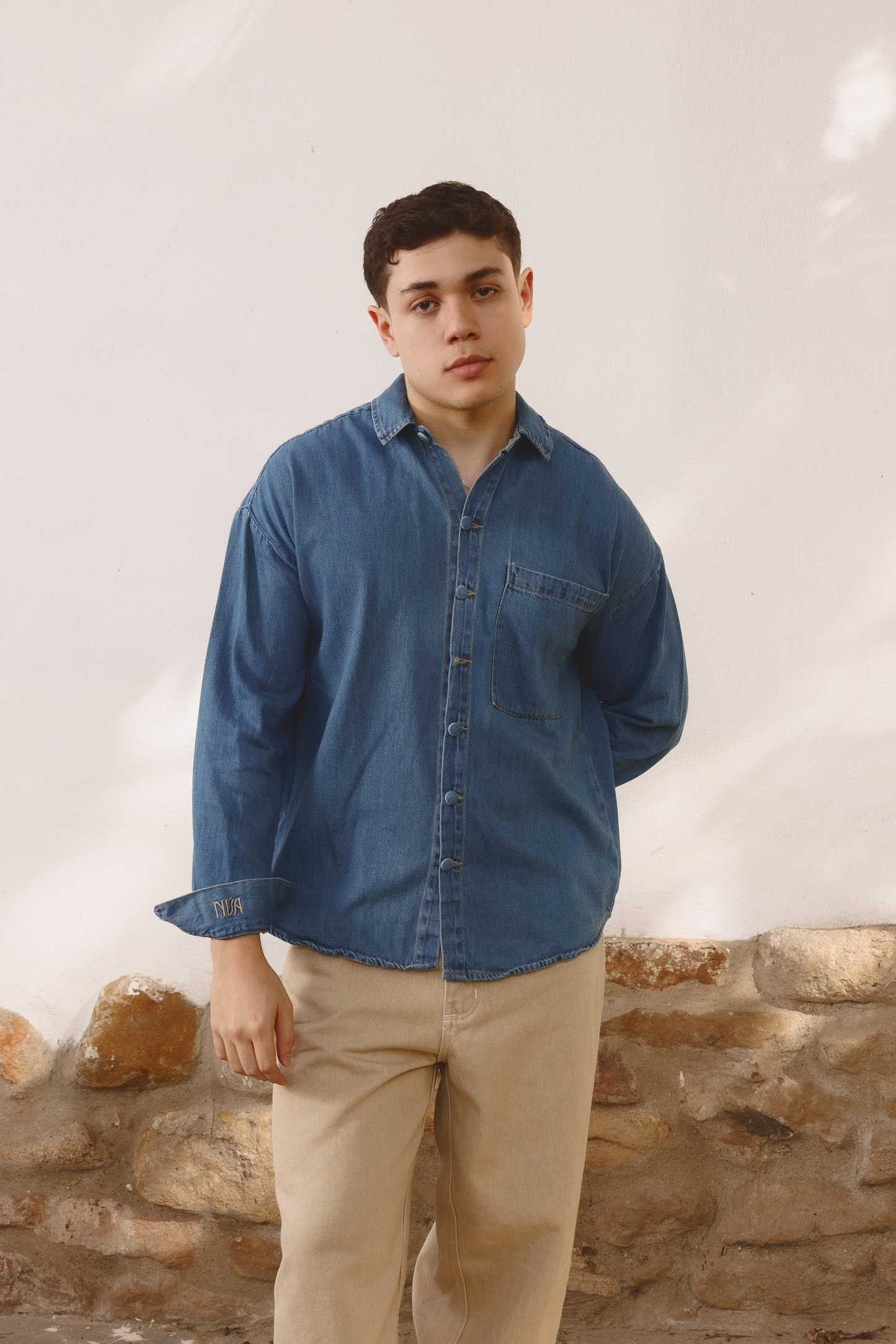 Camisa Fluir con tu Esencia Unisex Denim Medio