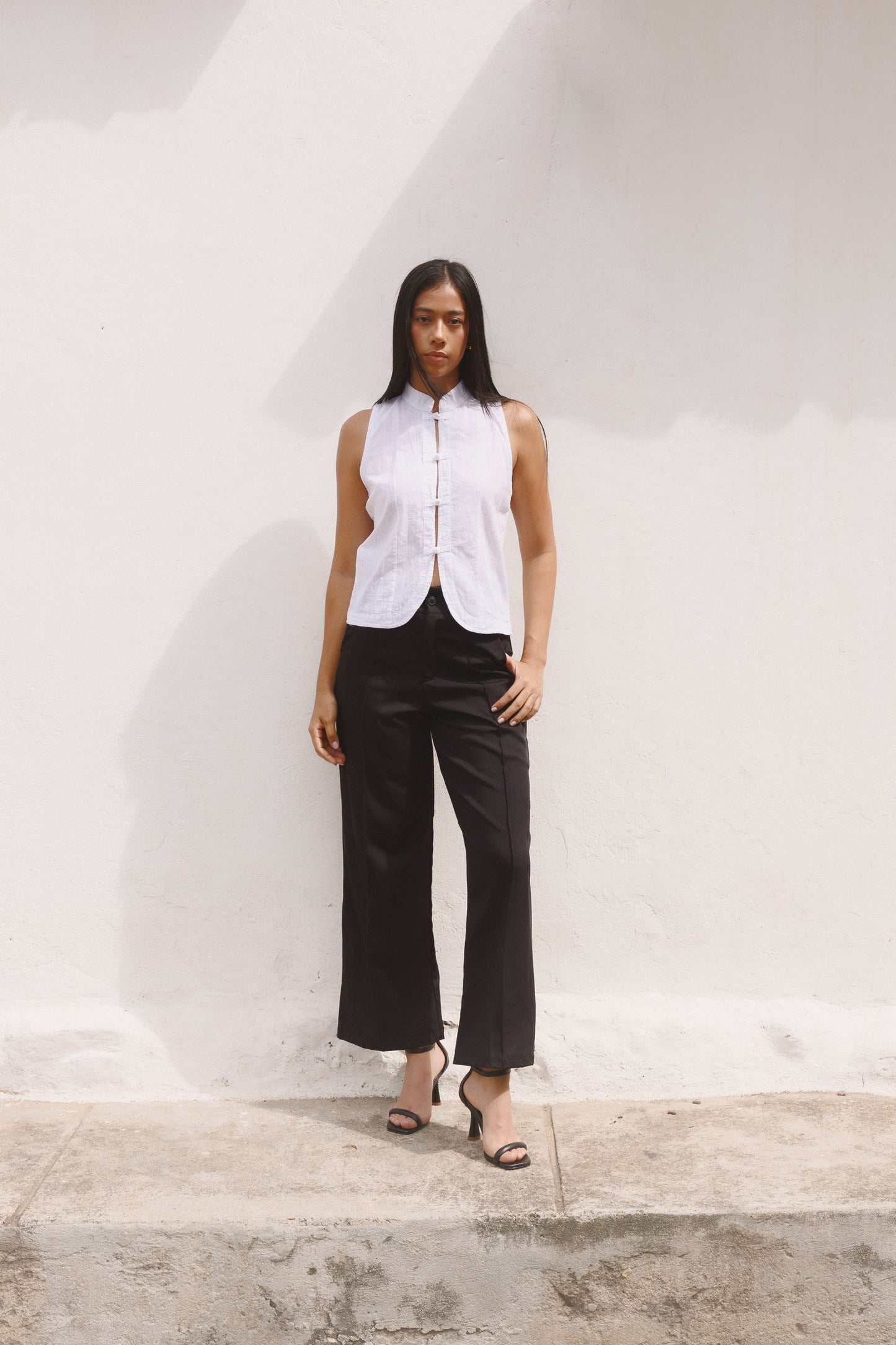 Blusa Tang Lazo lino blanca