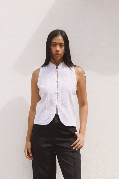 Blusa Tang Lazo lino blanca