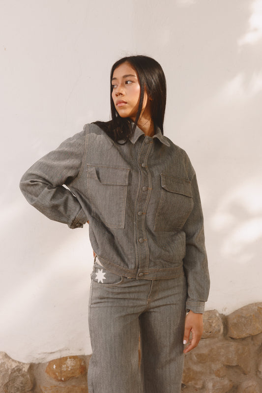 Jacket Solcito Gris Jaspeado