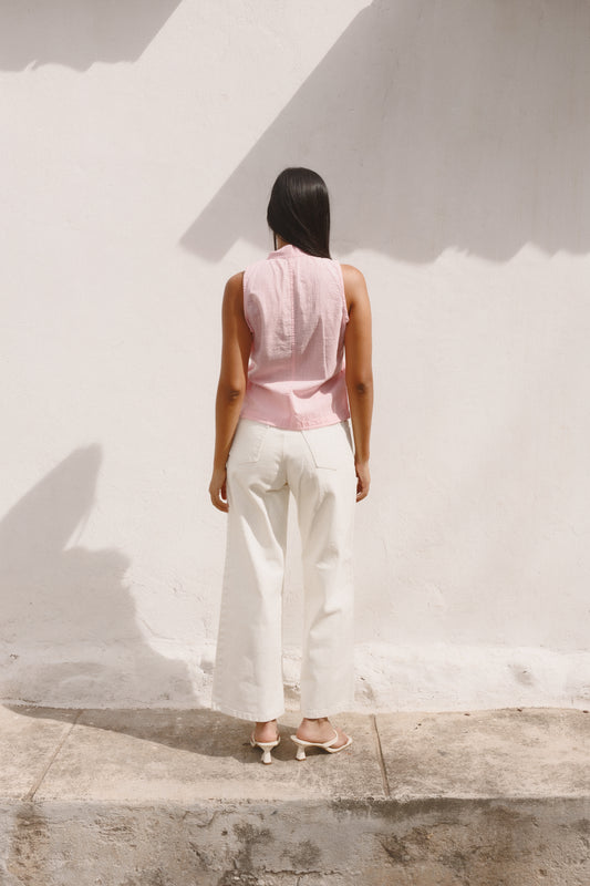 Blusa Tang Lazo lino rosada