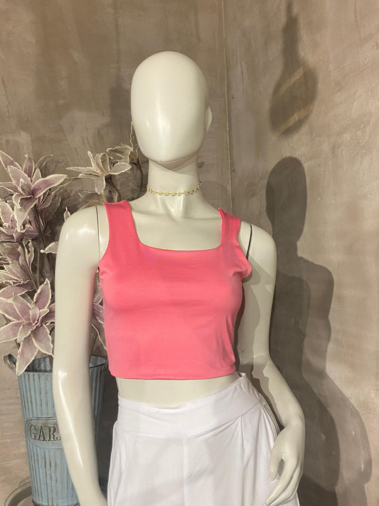 Top Recto tira gruesa rosado